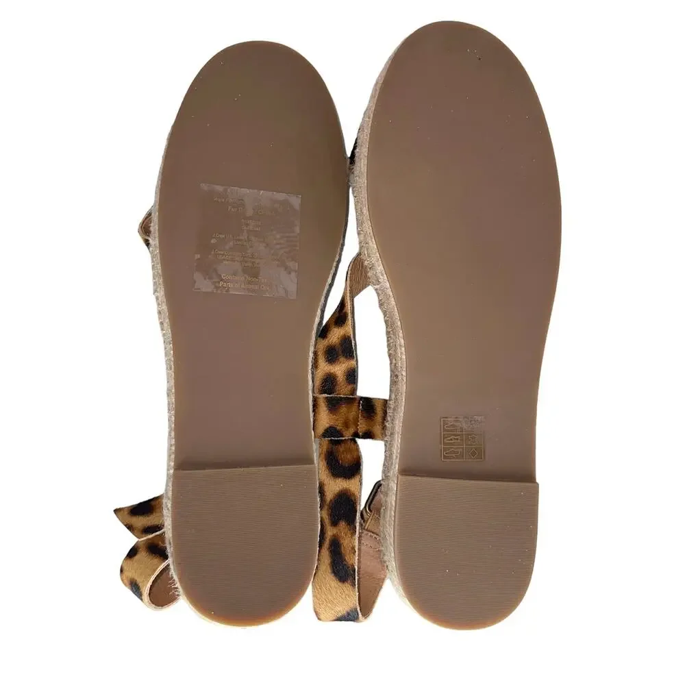 NWOB Madewell The Malia Espadrille Platform Calf Hair Leather Sandals Size 10 - Picture 9 of 11